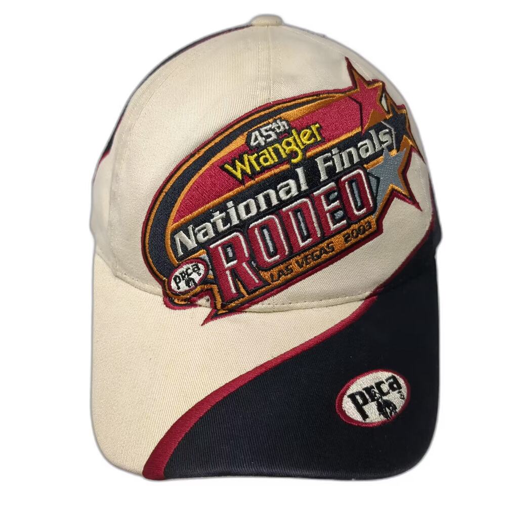 Main Gate Wrangler National Finals Rodeo NFR 2003 Las Vegas Beige Vintage Cap OS